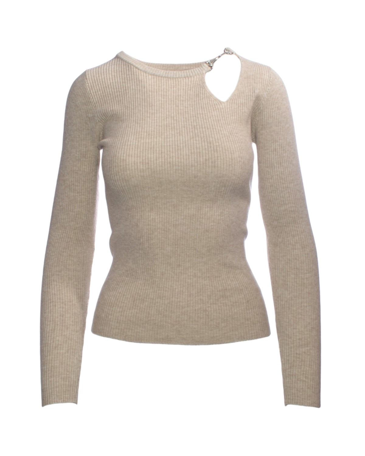 luza casual gri cu detaliu decolteu decorativ, croială mulată.