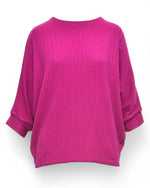 Bluză Tip Fluture Din Jerseu Reliefat Zig-Zag, Mâneci 3/4