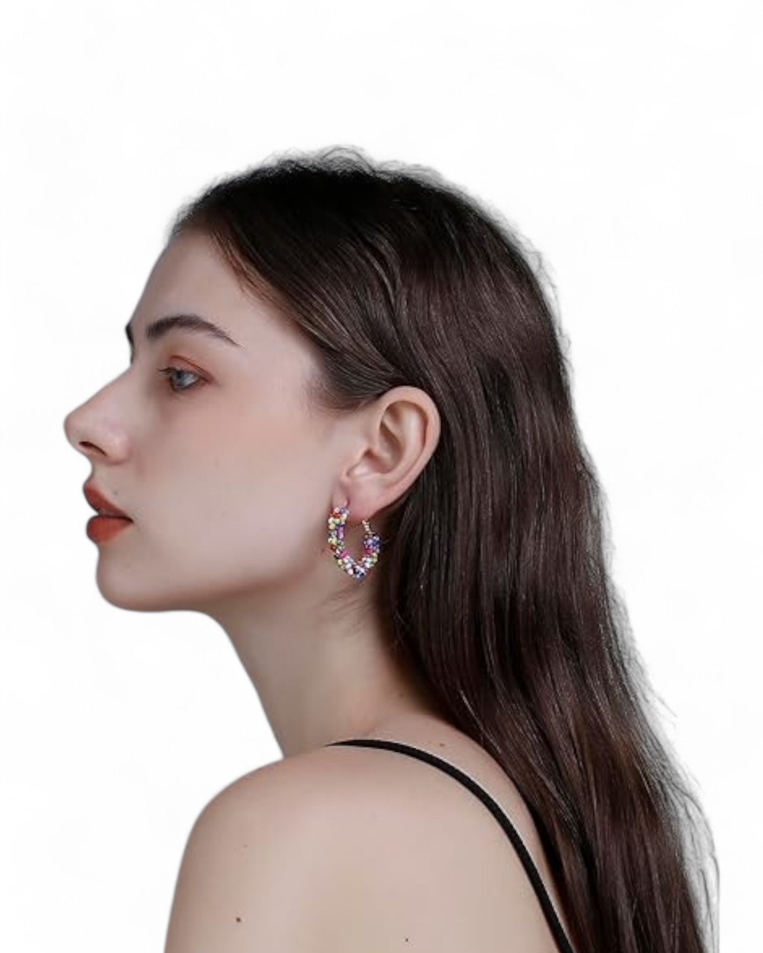 Cercei Hoop Mici cu Mărgeluțe Colorate