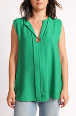 Top Fără Mâneci Cu Nasture Metalic