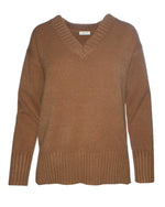 Pulover maro călduros, ideal pentru ținutele de zi, vedere din față.