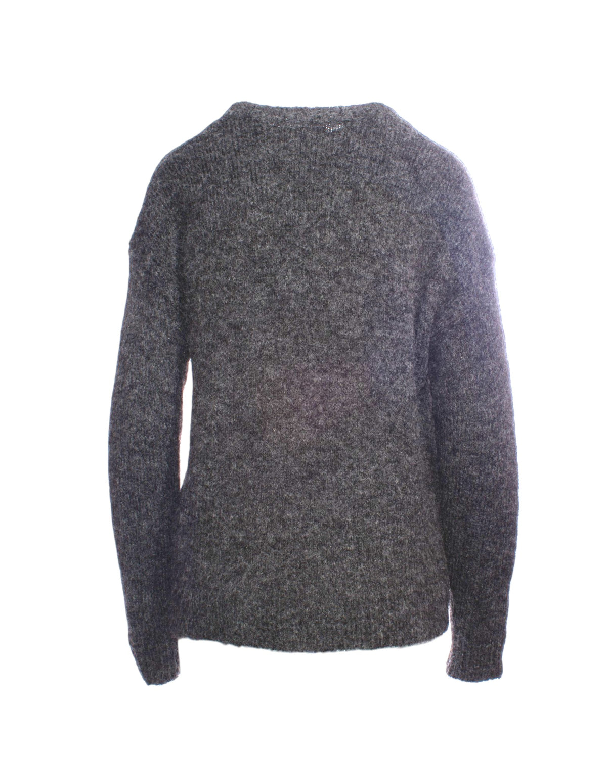 Vedere din spate a puloverului pufos cu frunze din paiete