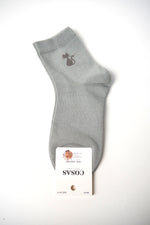 Șosete gri din bumbac cu model pisică, fără cusătură, mărimea 36-41