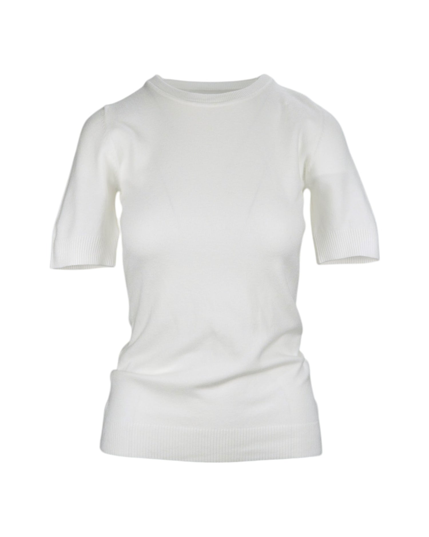Top Slim Fit Soft cu Mâneci Scurte și Guler Rotund