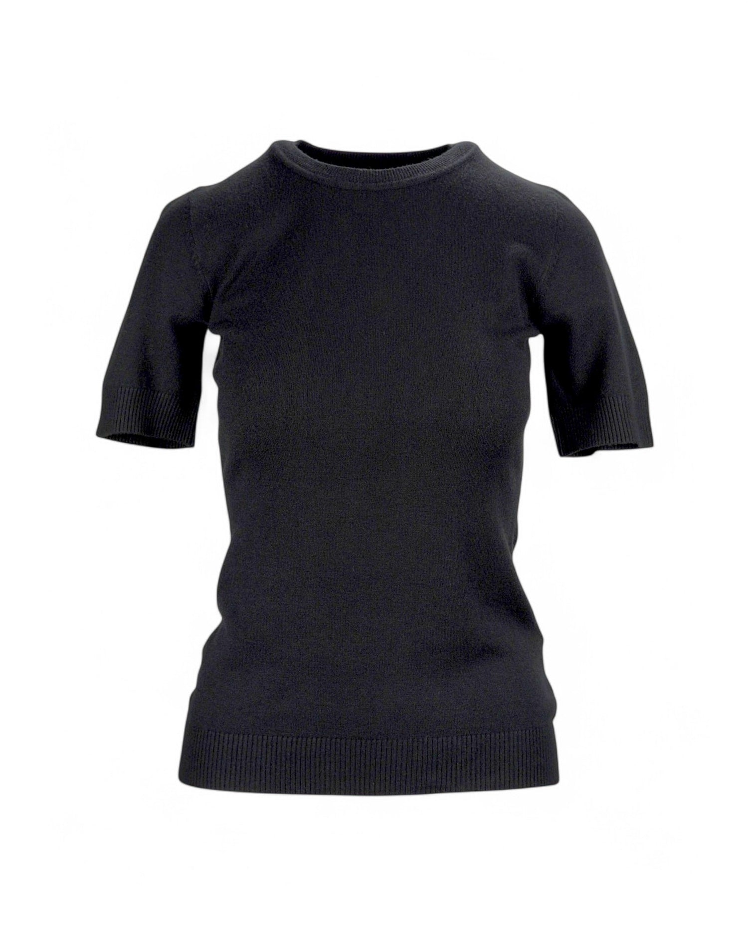 Top Slim Fit Soft cu Mâneci Scurte și Guler Rotund