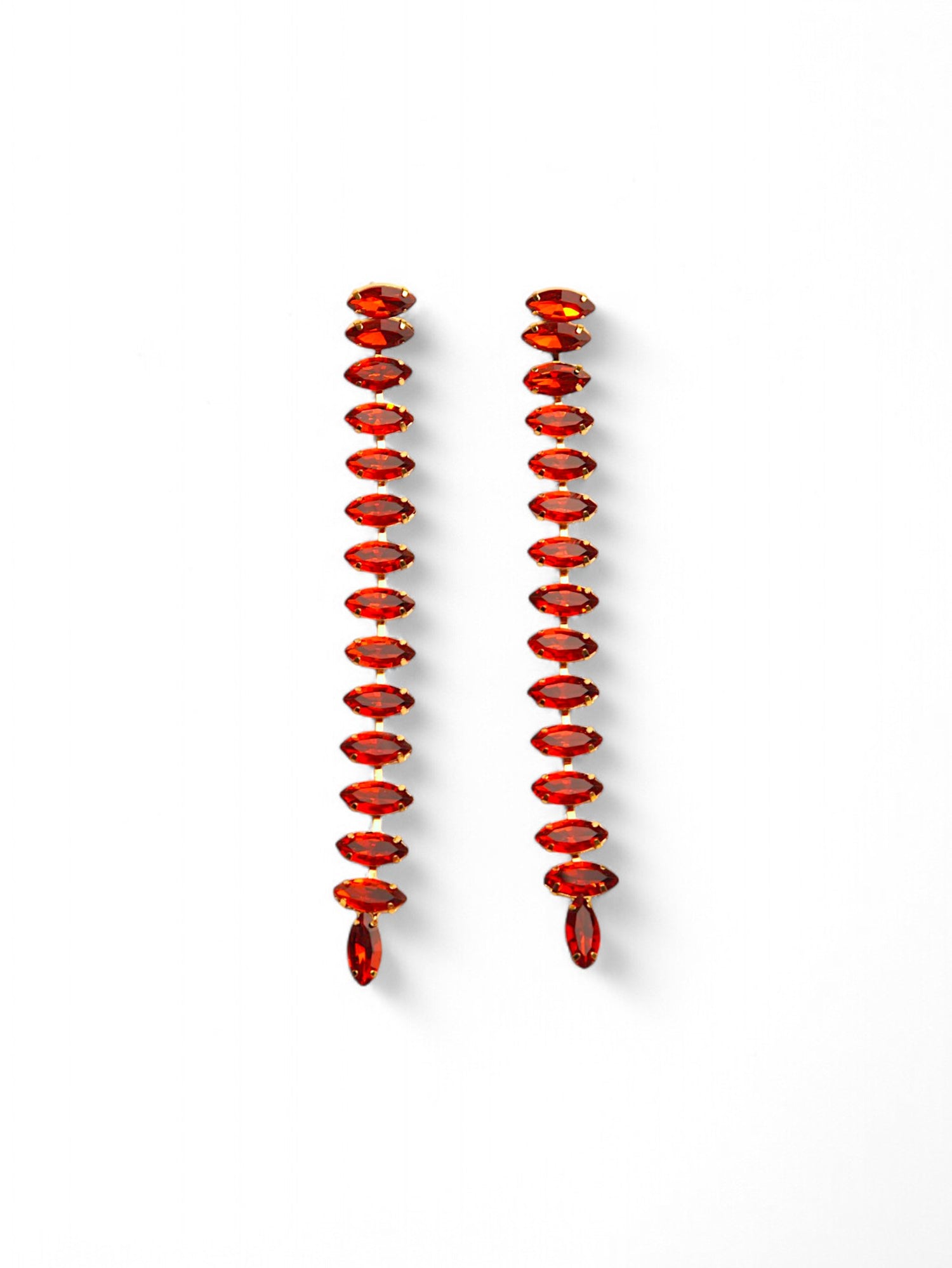 Cercei Lungi Cu Ștrasuri Colorate Din Sticlă