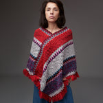 Capă Tip Poncho cu Tricot Indigen Cu 20% Lână