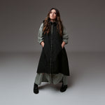 Vestă Lungă Fără Mâneci Cu Glugă Detașabilă