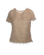 Bluza party cu franjuri și sclipici, vedere din față, design festiv pentru ocazii speciale.