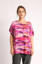 Bluză Largă din Viscoză cu Imprimeu Degrade