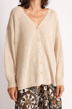 Cardigan Din Țesătură Tip Sac Cu Nasturi - Pulover Lejer - Jachetă Damă