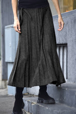 Fustă Plisată Din Tricot Cu Centură