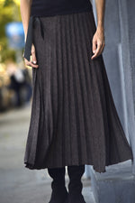 Fustă Plisată Din Tricot Cu Centură