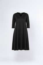 Rochie neagră A-line midi elegantă