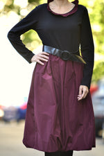 Rochie Tip Balon Din Jerseu Cu Tafta