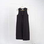 Vestă Lungă Din Stofă Cu Decolteu În V – Elegantă și Versatilă