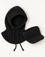 Set balaclava din tricot negru și bentiță cu cozoroc, cele două piese - All Above Boutique