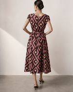 Rochie viscoza ivoire cusaturi modelatoare vedere spate, cadere impecabila midi, All Above Boutique