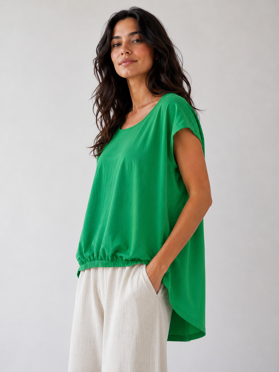 Tricou Cu Elastic Frontal Din Bumbac