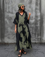 Detaliu decolteu anchior rochie larga fluida, finisaj elegant discret, All Above Boutique