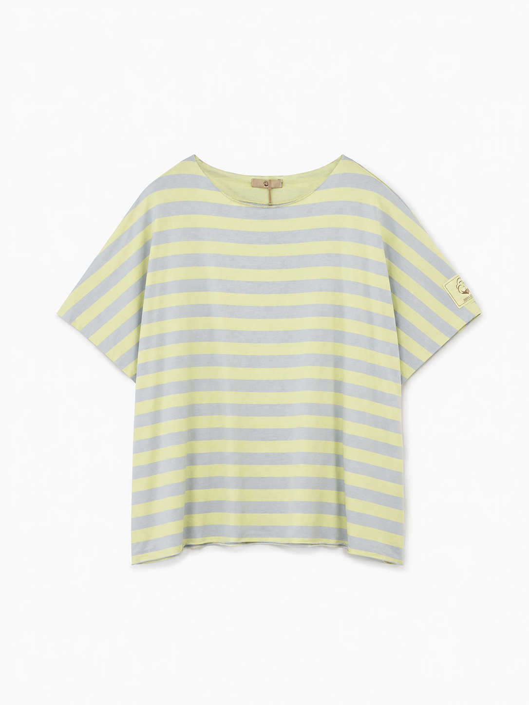 Tricou din bumbac cu dungi contrastante, imagine de prezentare.