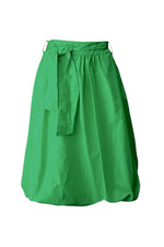 Fustă elegantă din material tip tafta, cu talie elastică, nuanță verde