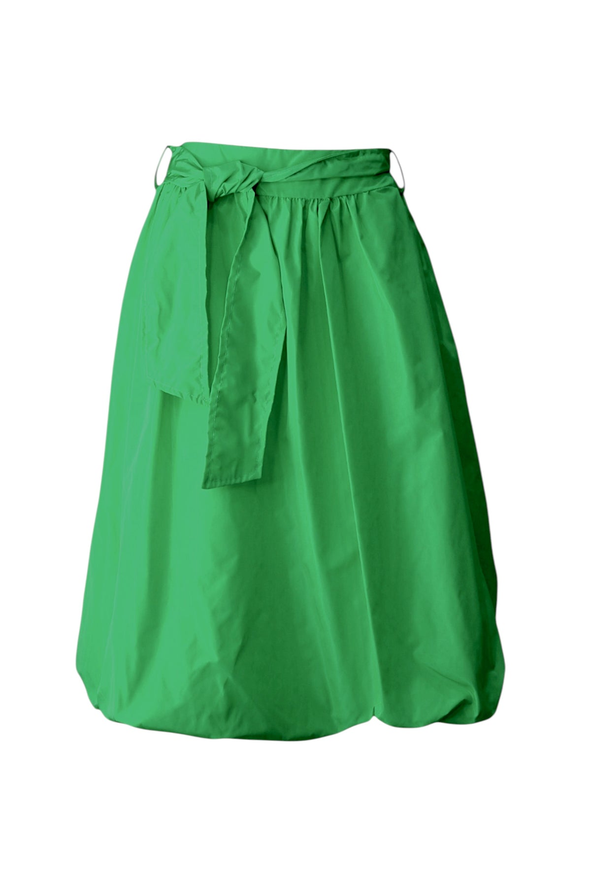 Fustă elegantă din material tip tafta, cu talie elastică, nuanță verde