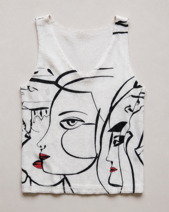 Maieu lejer imprimeu chip alb negru tucked in cu fusta, look casual vara, All Above Boutique