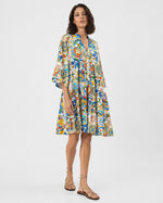Rochie A line cu mânecă 3/4 și print Murano, vedere laterală.