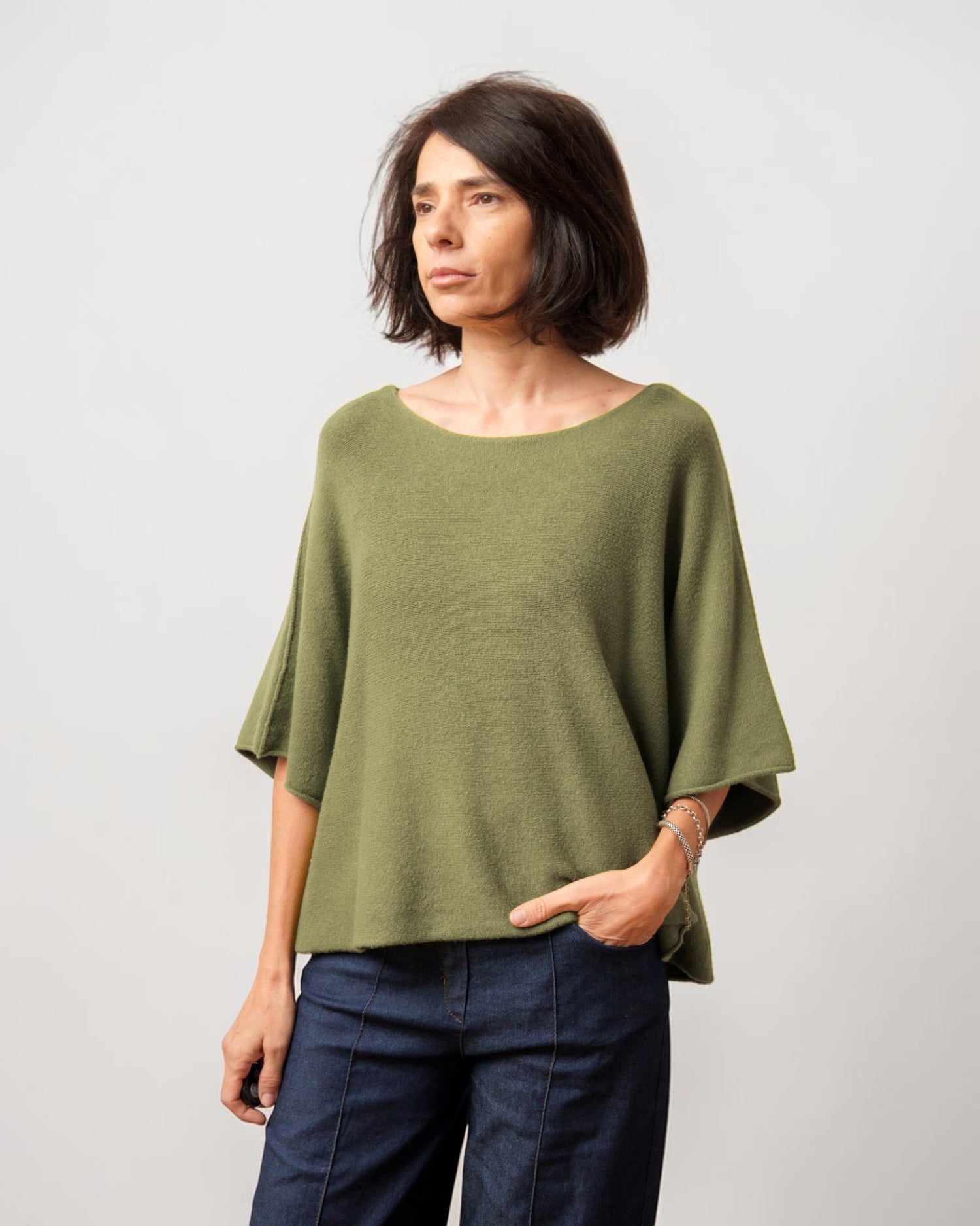 Bluză Din Tricot Moale Cu Umeri Căzuți