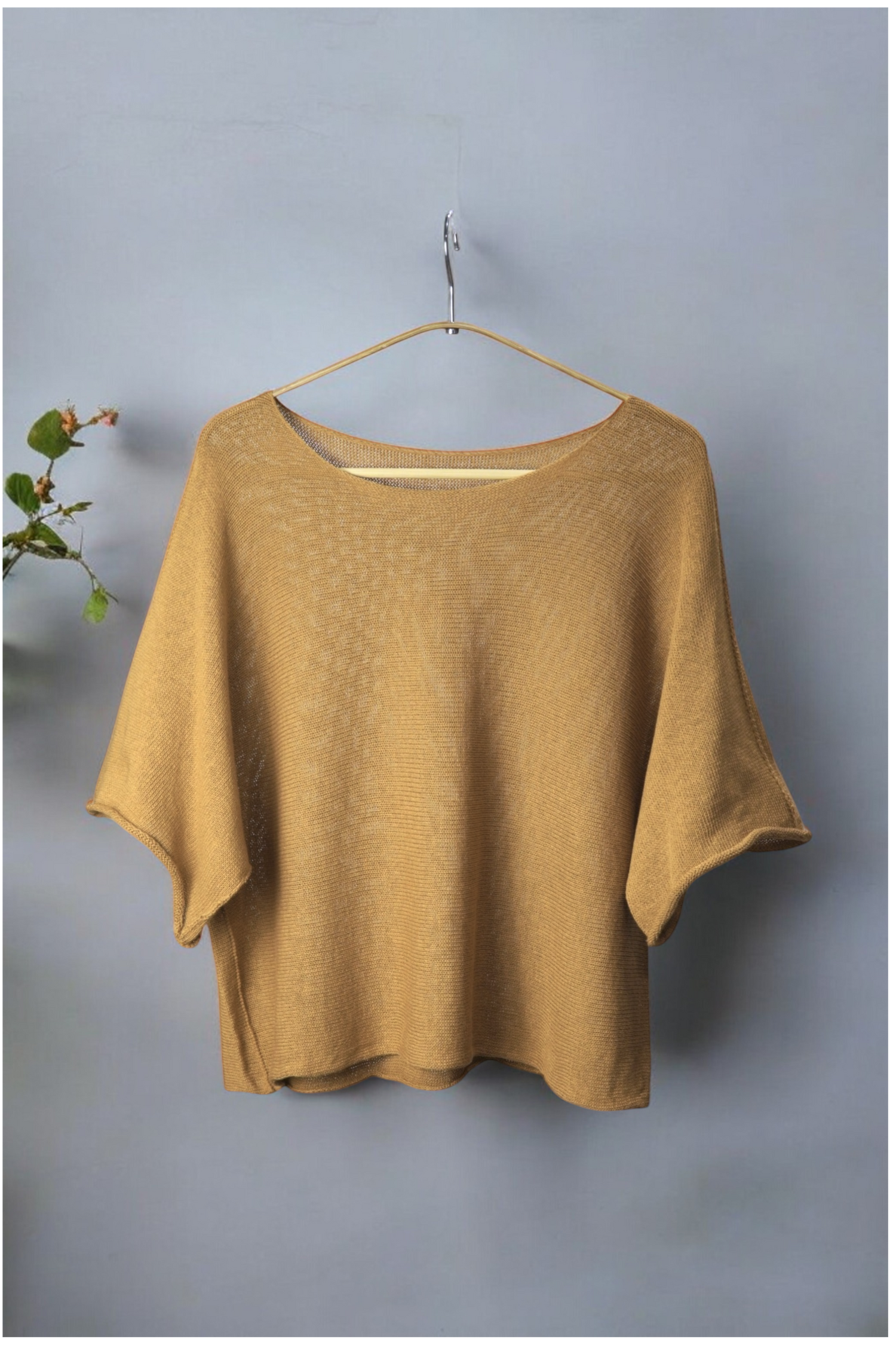 Bluză Lejeră din Tricot Subțire cu Mâneci Scurte