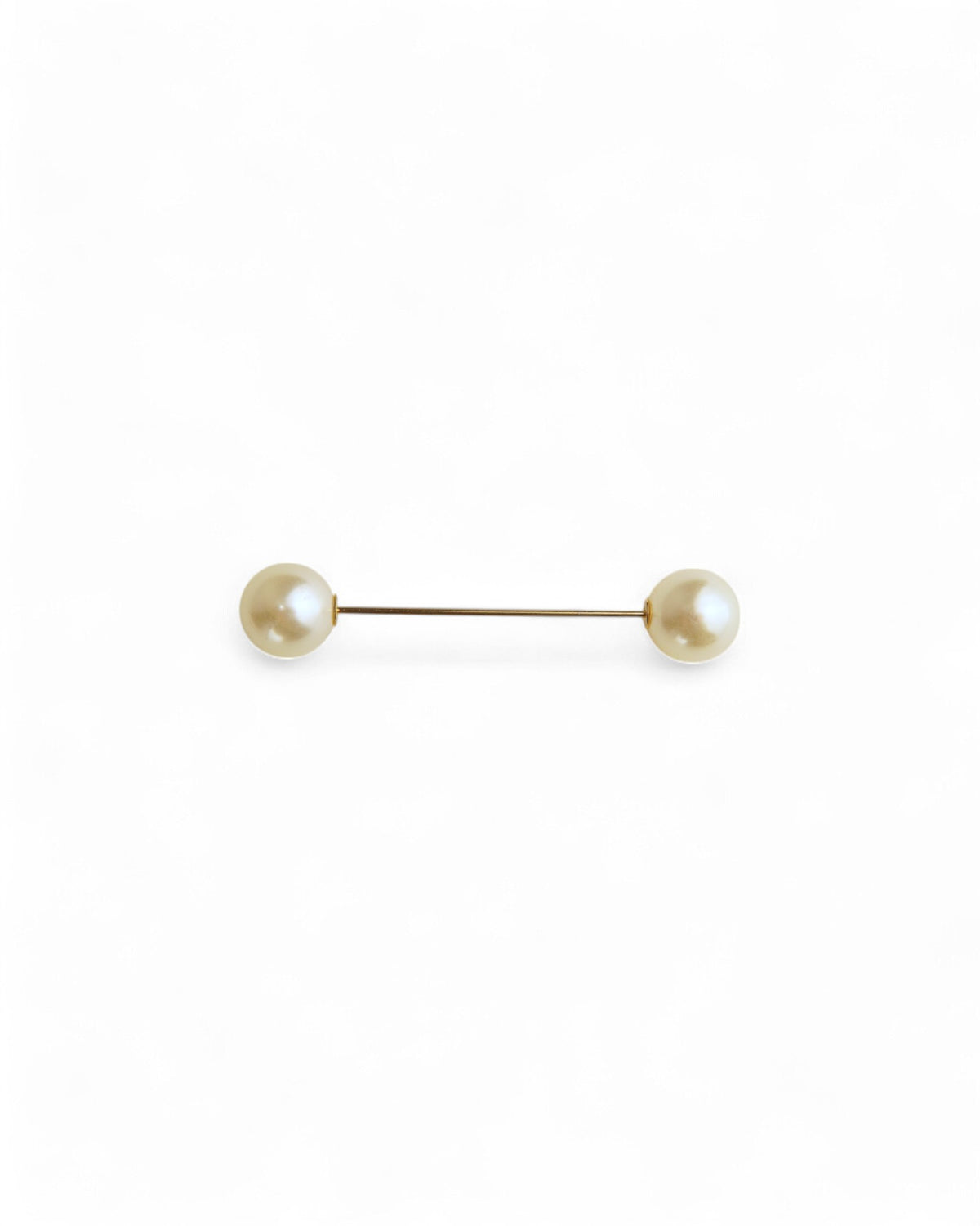 Broșă ac cu două perle, stil minimalist, perfectă pentru a completa ținutele elegante.