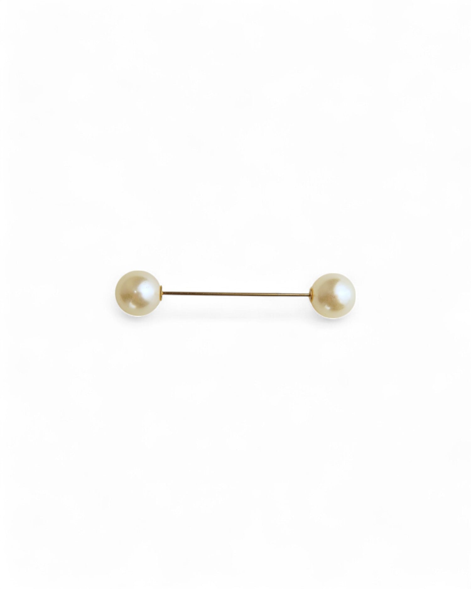 Broșă ac cu două perle, stil minimalist, perfectă pentru a completa ținutele elegante.