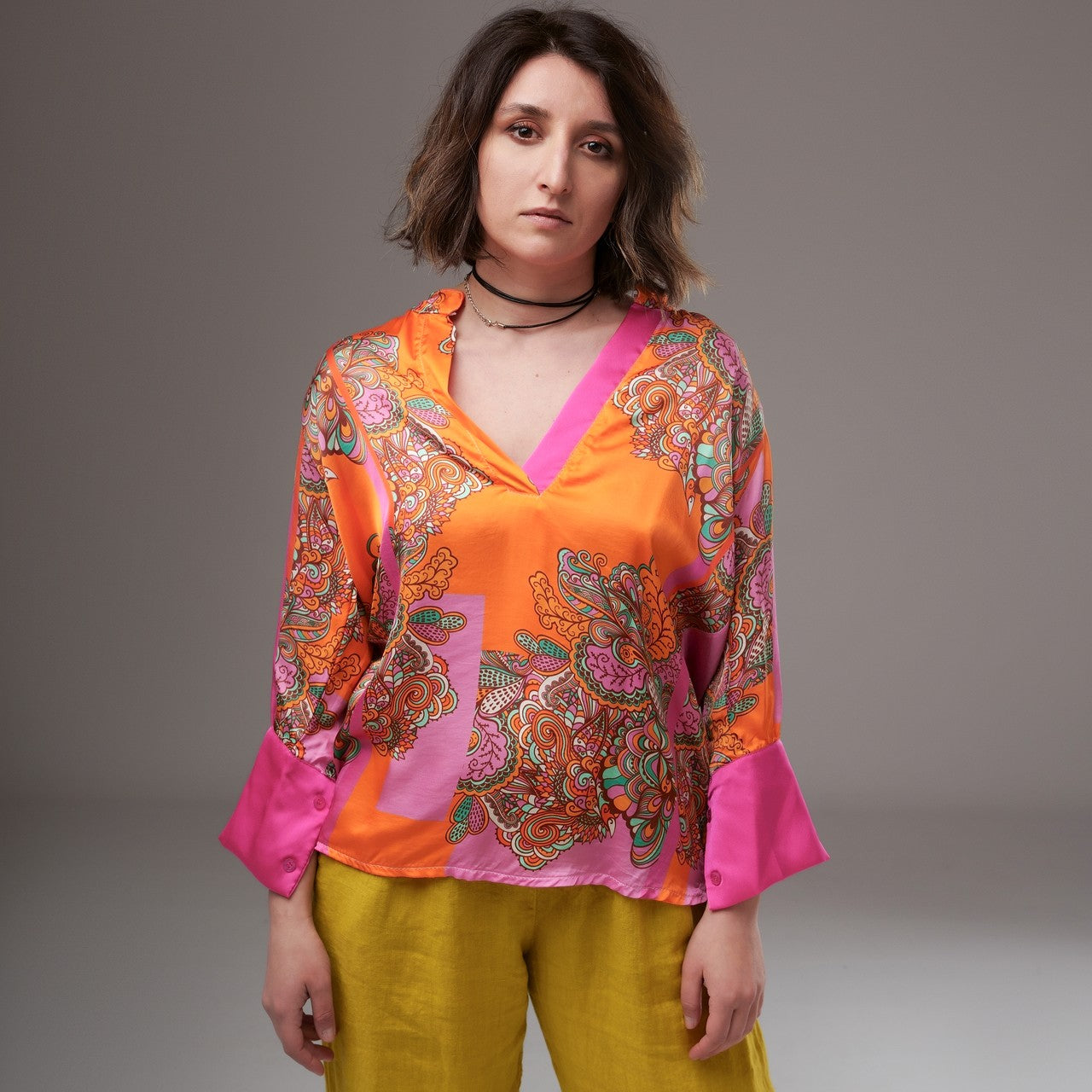 Cămașă satinată Gypsy Print