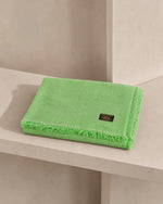 Șal verde mint din lână și viscoză pliat detaliu textură fină și franjuri, All Above Boutique