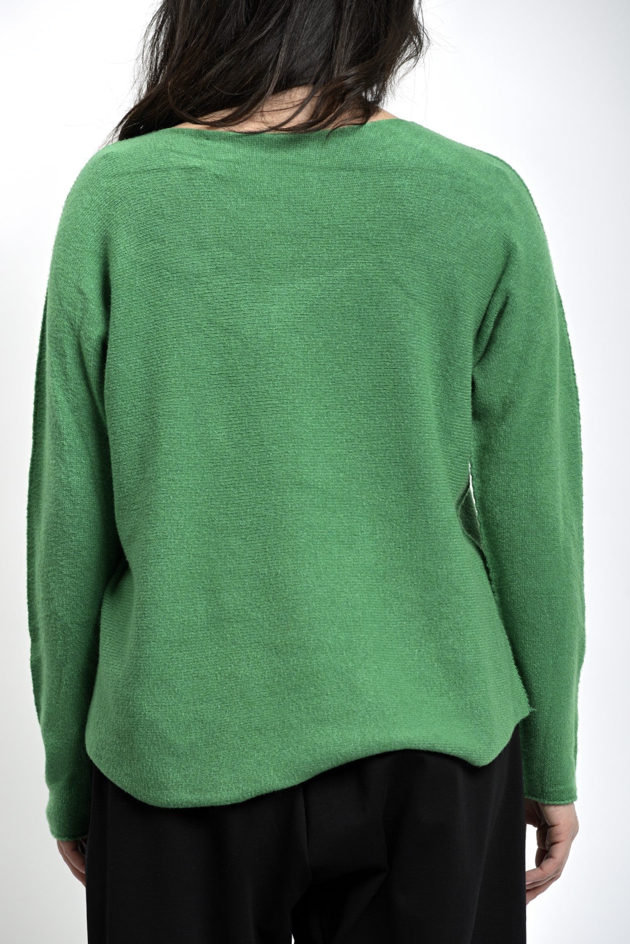 Bluză Simplă Din Tricot Cu Tiv Rotunjit Fără Cusături