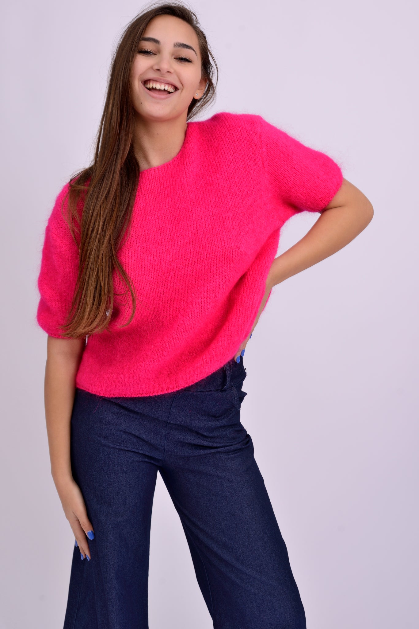 Pulover Cu Mânecă Scurtă Din Mohair