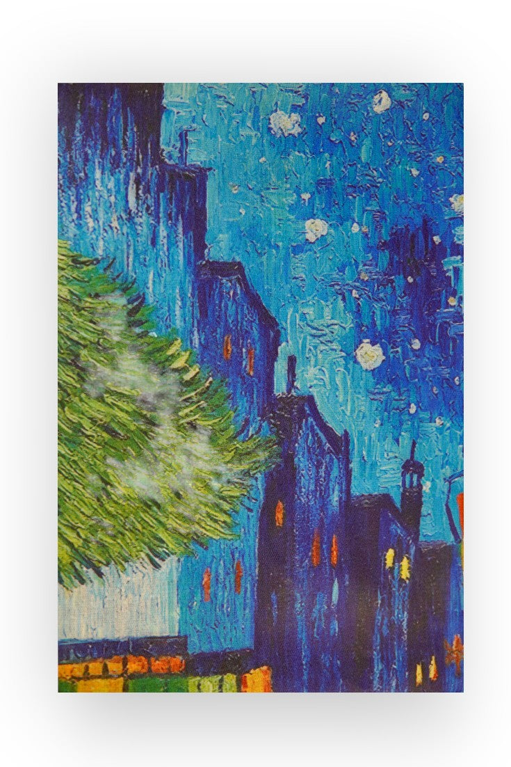 Eșarfă elegantă cu imprimeu pe ambele fețe, model artistic colorat, textură moale și margini franjurate.