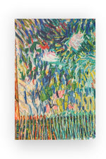 Eșarfă artistică din cașmir și viscoză, cu imprimeu floral luxuriant și reflexe aurii.