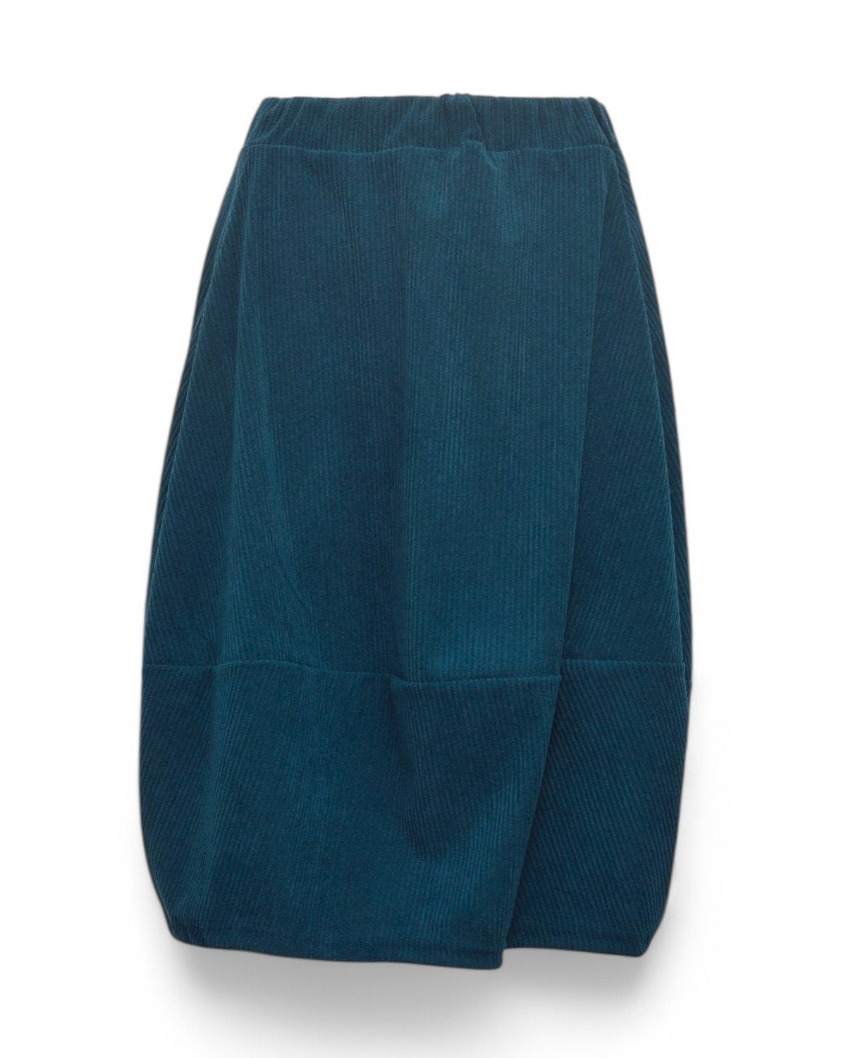 Fustă balon din jerse reiat cu talie elastică, în nuanța bleumarin, vedere frontală, All Above Boutique