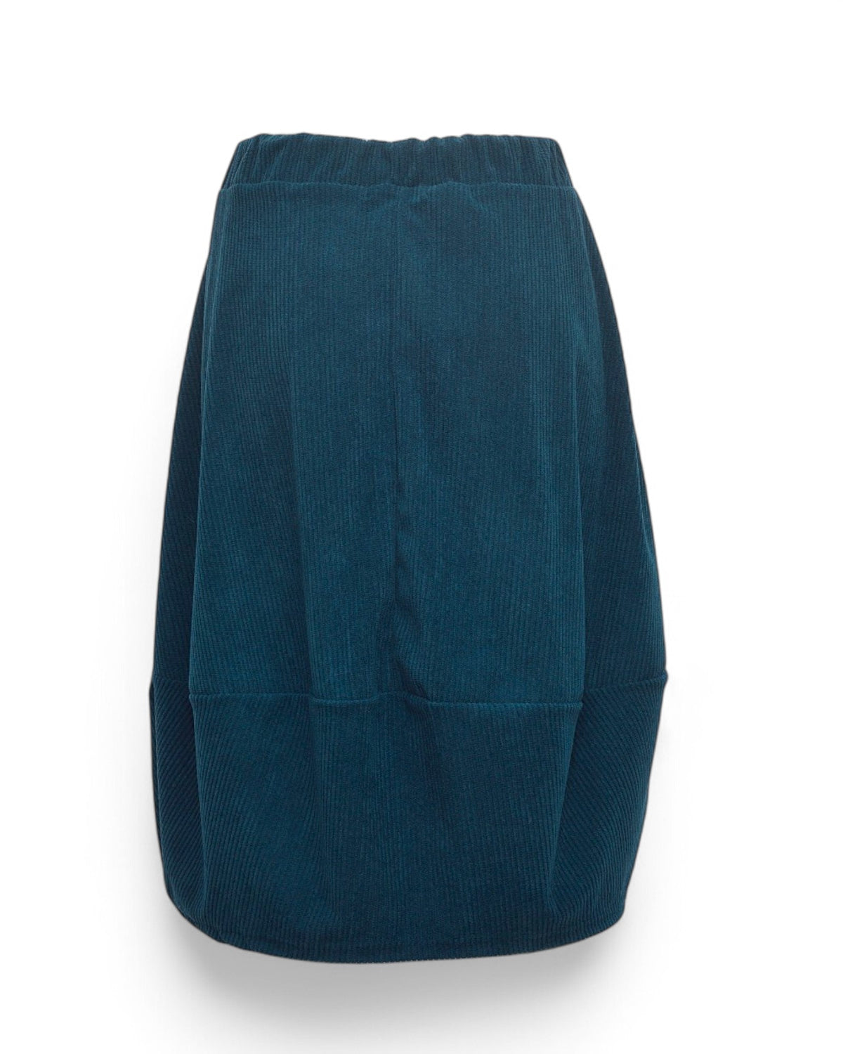 Fustă balon din jerse reiat cu talie elastică, în nuanța bleumarin, vedere din spate, All Above Boutique