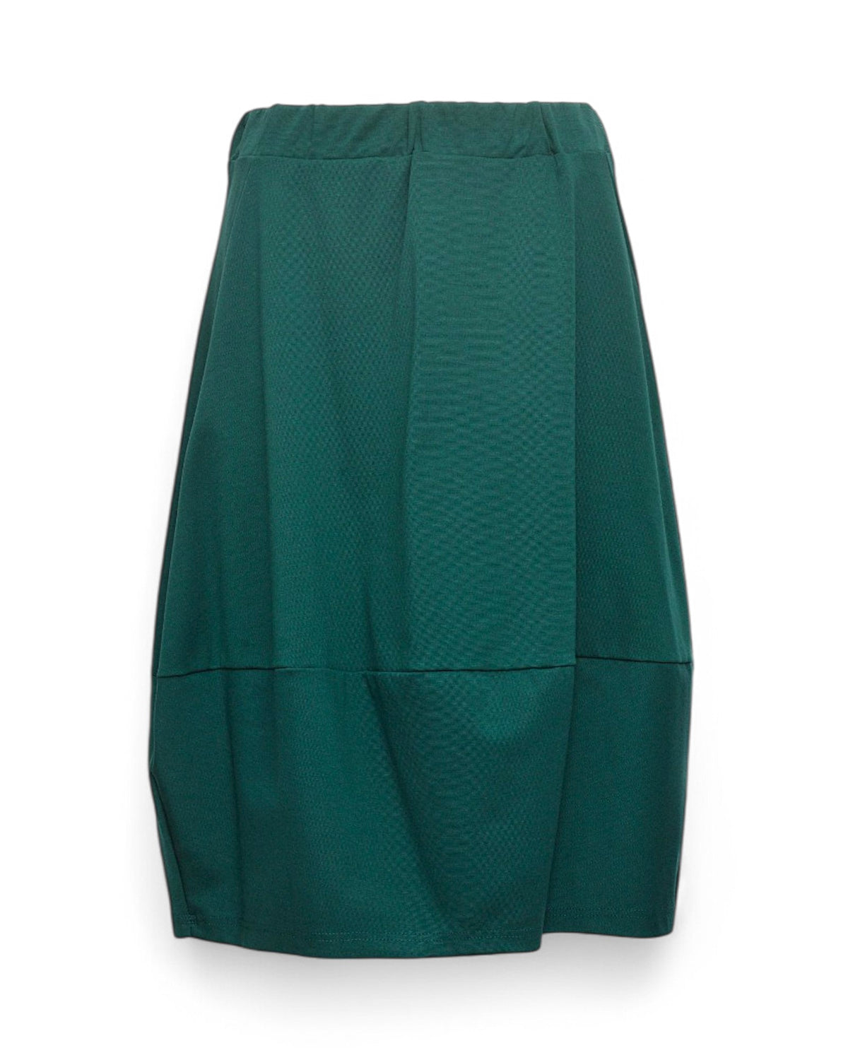 Fustă balon din jerse cu talie elastică, în nuanța verde închis, vedere frontală, All Above Boutique