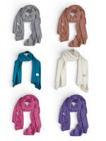 Fular tricotat culori, moale și elegant, din lână și cașmir, cu finisaje fine.