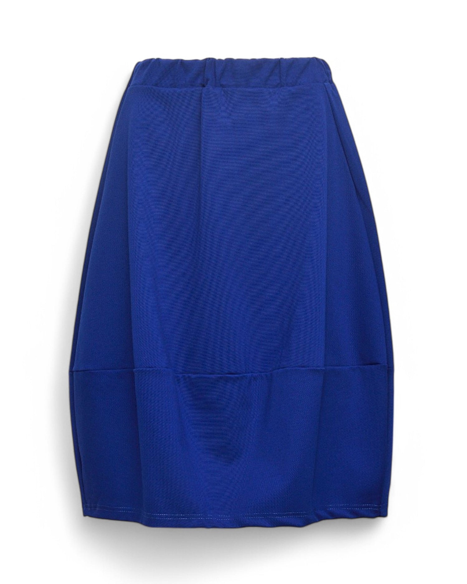 Fustă tip balon din jerse, culoare albastru intens, ideală pentru ținute casual sau elegante.