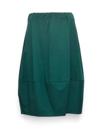 Fustă tip balon din jerse, nuanță verde inchis, design confortabil cu elastic în talie.