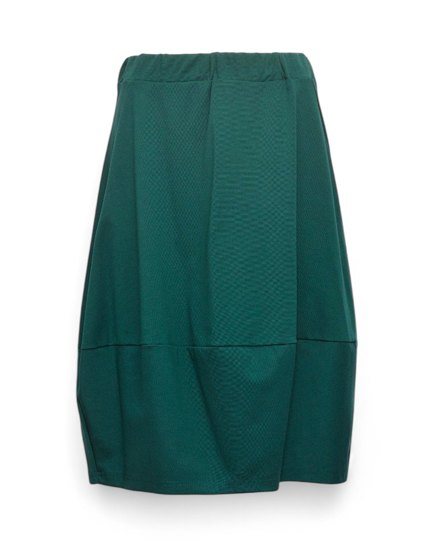 Fustă tip balon din jerse, nuanță verde inchis, design confortabil cu elastic în talie.