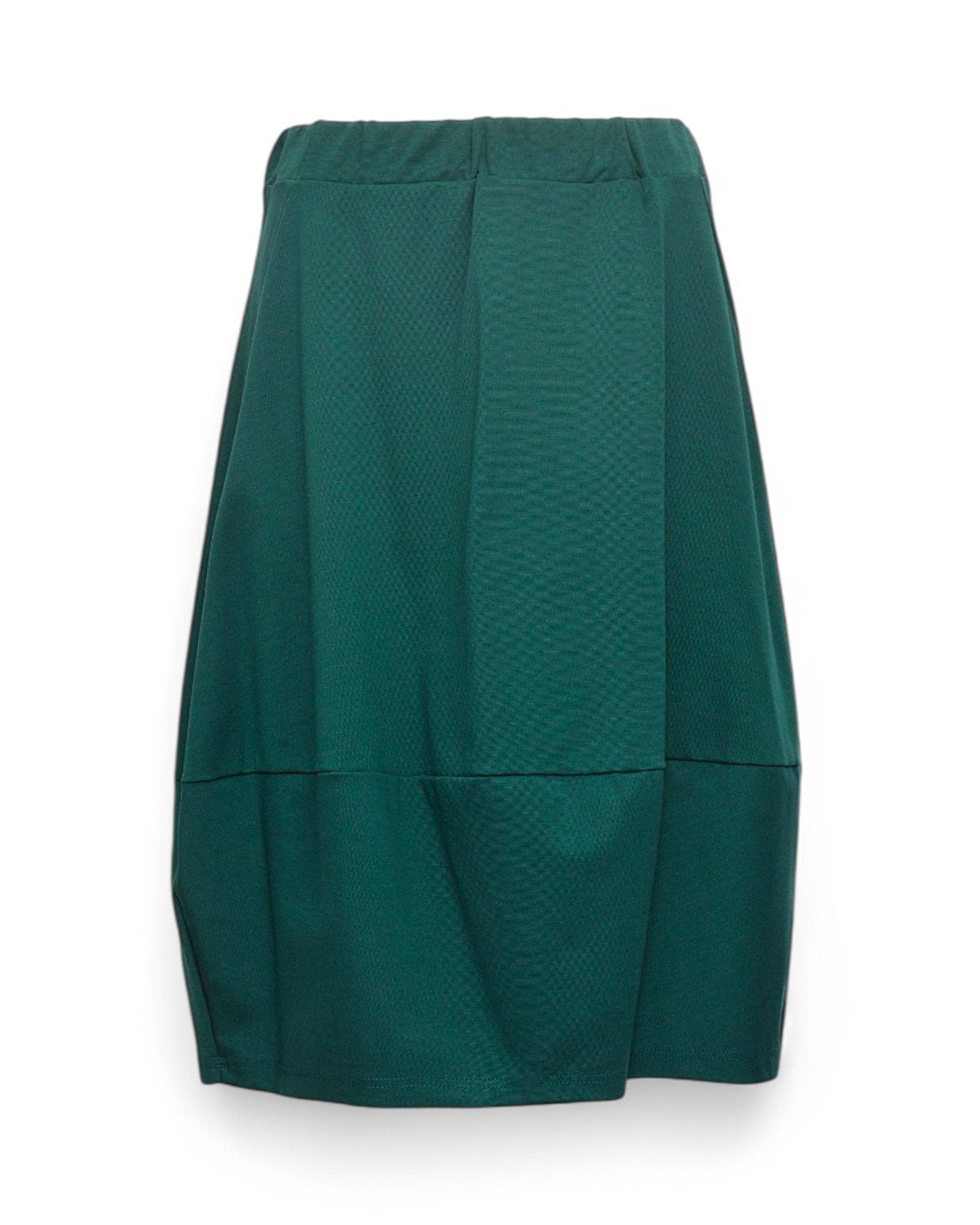 Fustă tip balon din jerse, nuanță verde inchis, design confortabil cu elastic în talie.