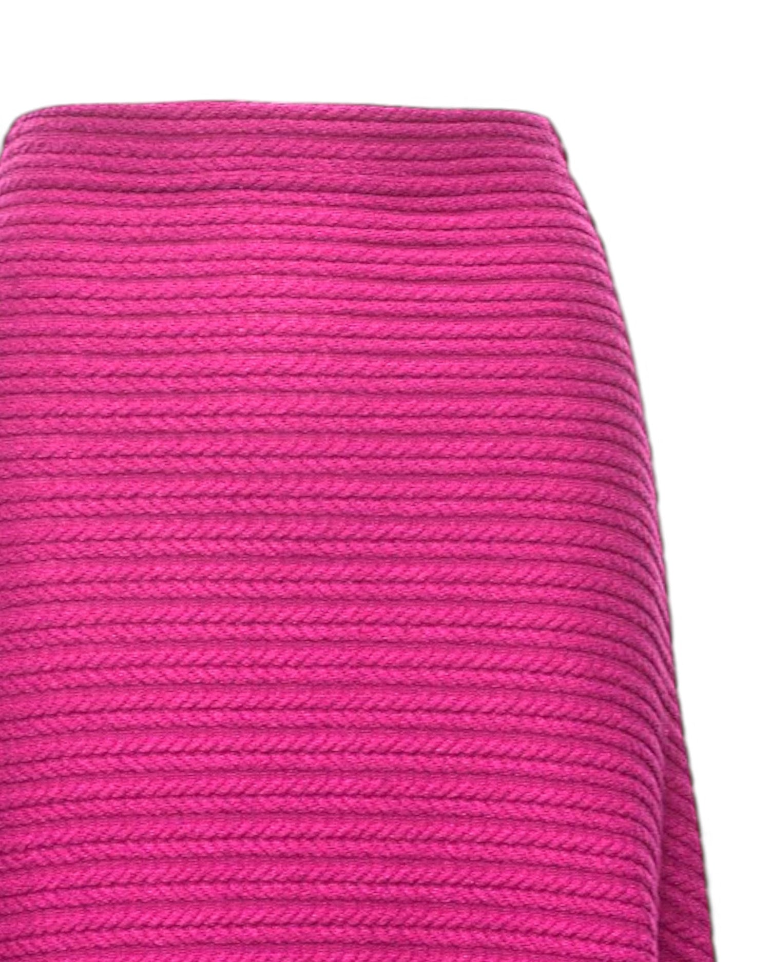  Fustă evazată roz-fucsia din jerseu reliefat cu model zig-zag, detaliu talie.