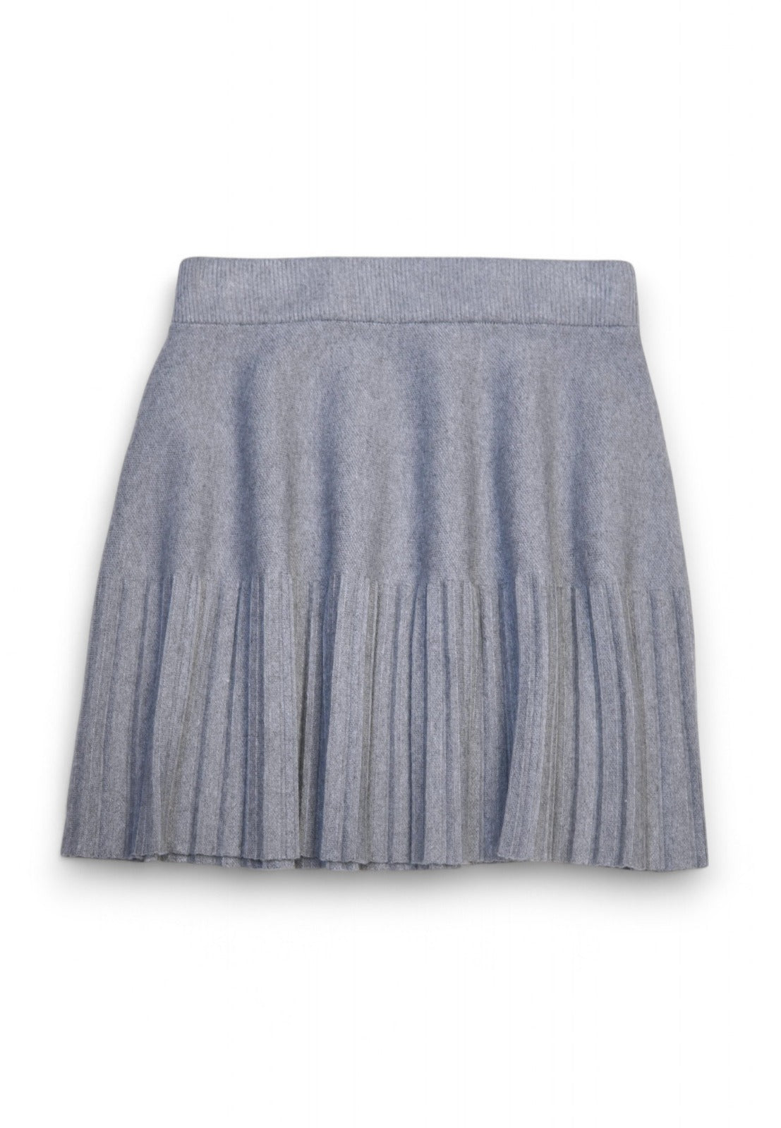 Fustă plisată de damă, culoare gri, cu talie elastică și design feminin.