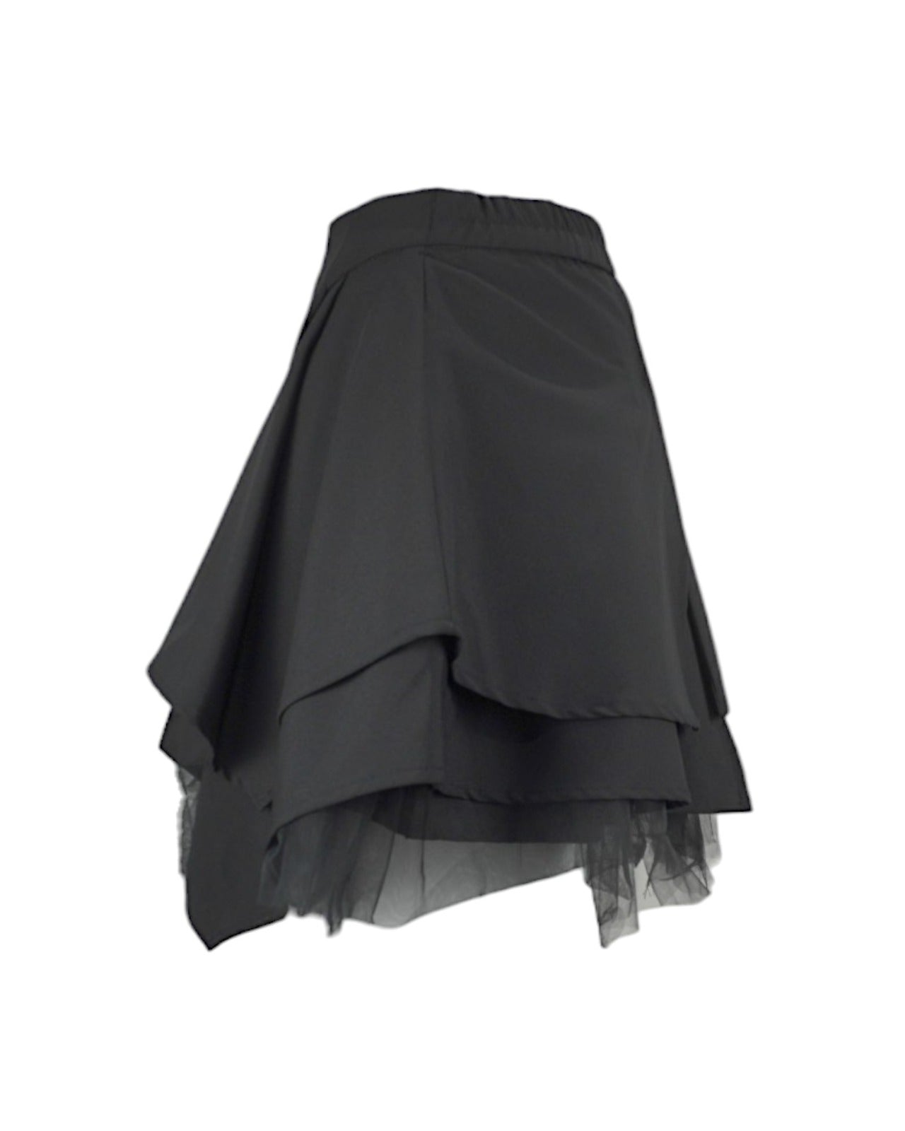 Fustă Scurtă Cu Tulle Stratificat Elegantă